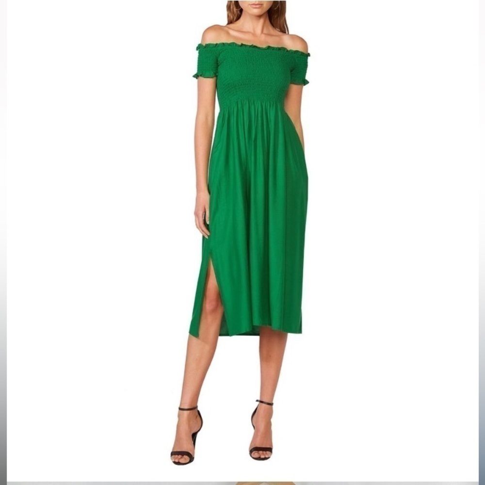 Bardot Cindy Off The Shoulder Dress green Size 6